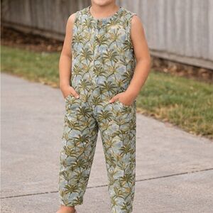 NWT Angel Dear Palm Tree Print Sleeveless Jumpsuit 18-24 months